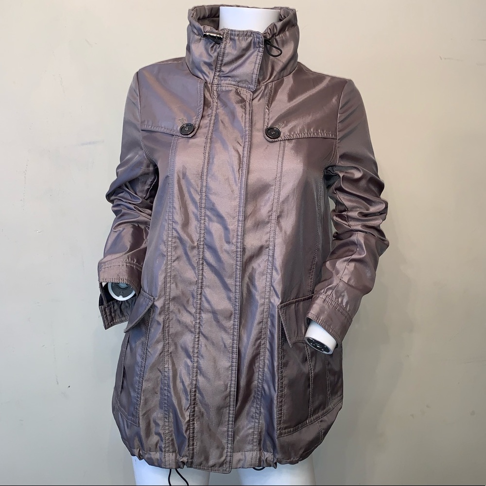Burberry London Size 6 Sateen Full Zip Coat Jacket